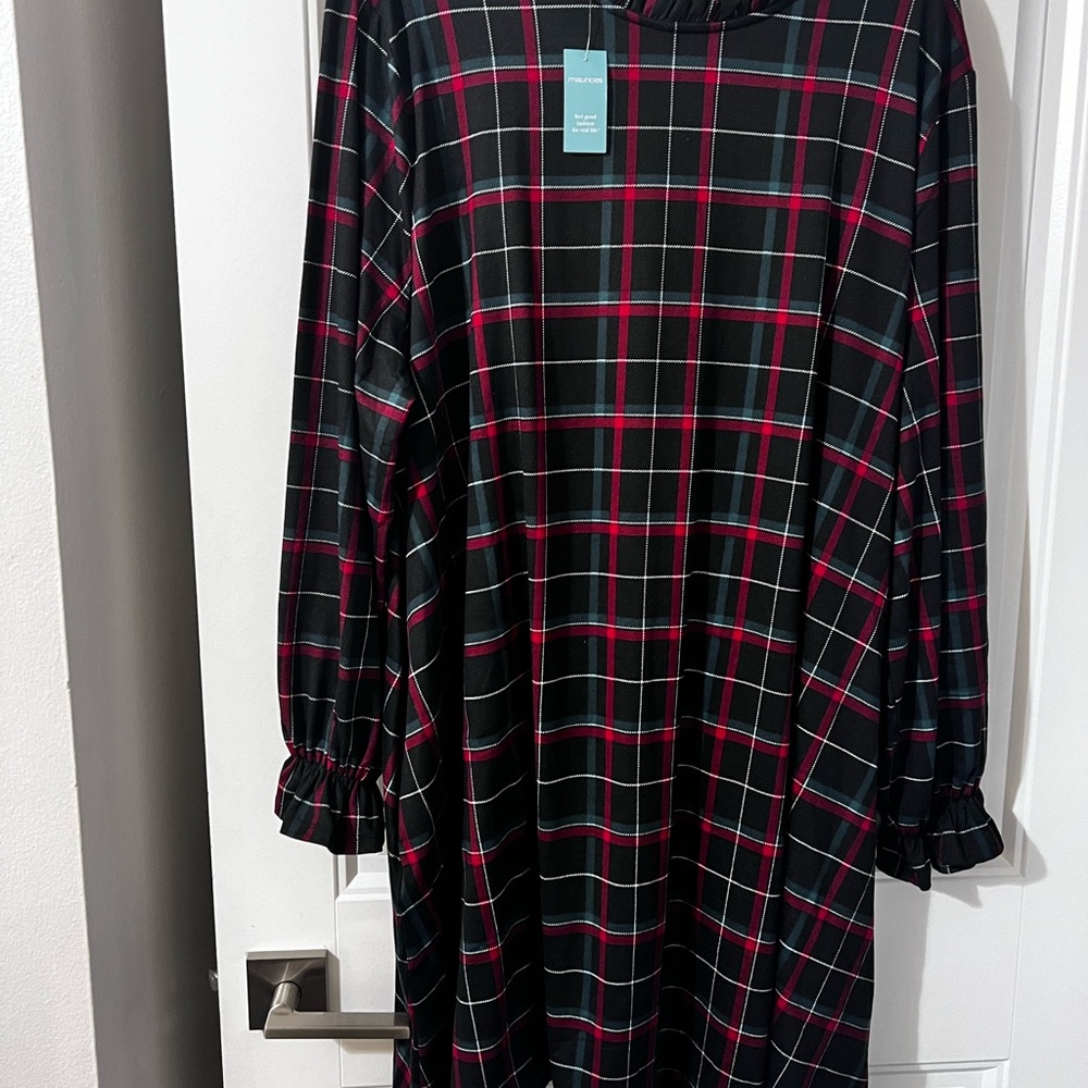 NWT - Maurices Plaid MIDI Dress - Size 3x - Super Soft Material! - Picture 2 of 7